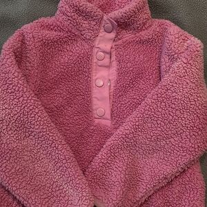 wonder nation Pink Sherpa Snap-Front Pullover